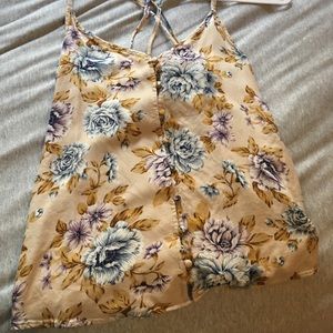 American Eagle Floral Cross Back Tank